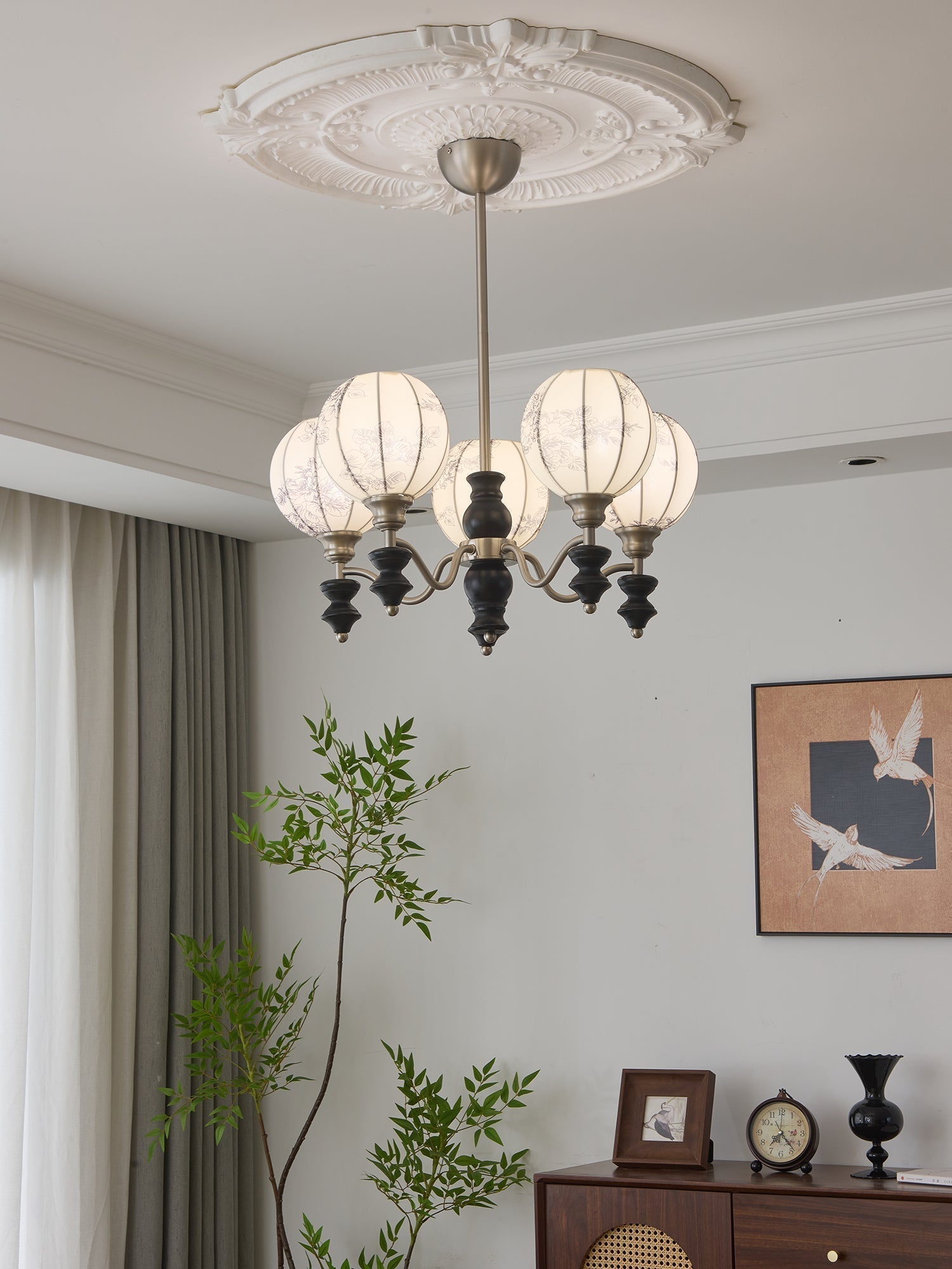 Osilan Traditioneller Eleganter Kronleuchter aus Vintage-Holz-Letslighting