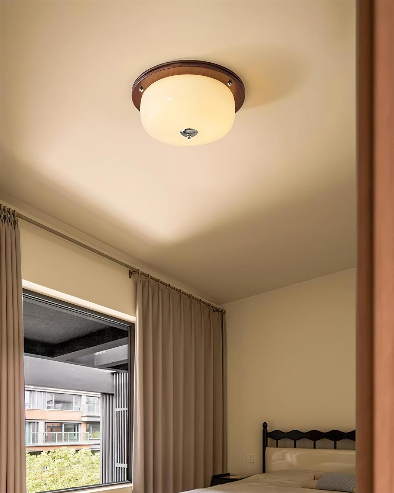Deckenleuchte Glas Einbau Modern Minimalistisch Walnuss Braun-Letslighting
