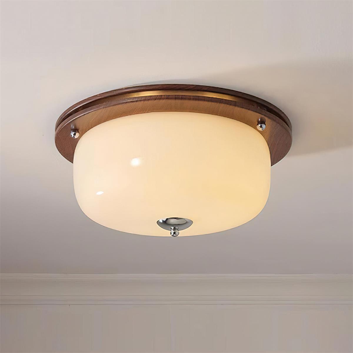 Deckenleuchte Glas Einbau Modern Minimalistisch Walnuss Braun-Letslighting