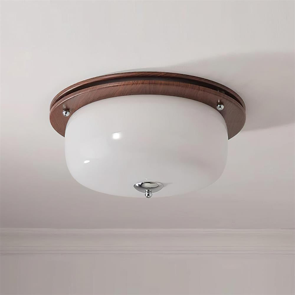Deckenleuchte Glas Einbau Modern Minimalistisch Walnuss Braun-Letslighting
