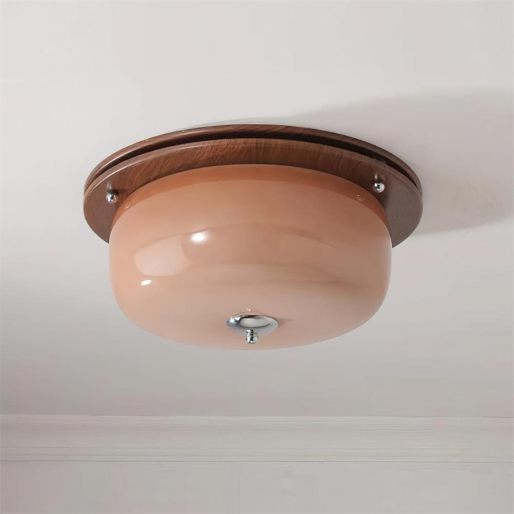 Deckenleuchte Glas Einbau Modern Minimalistisch Walnuss Braun-Letslighting