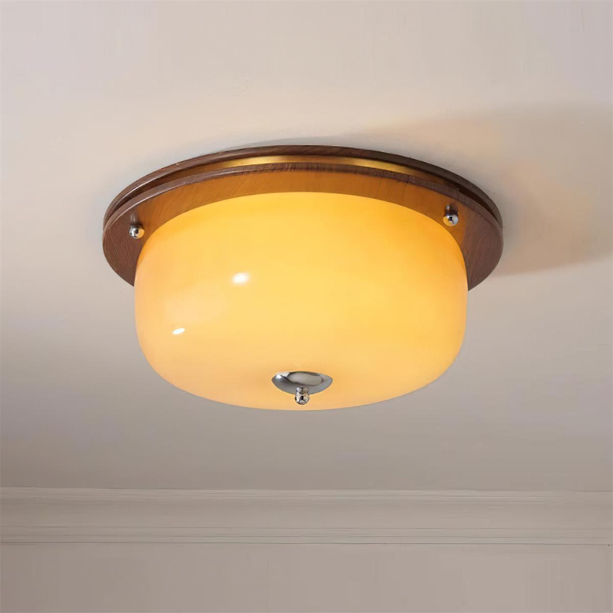 Deckenleuchte Glas Einbau Modern Minimalistisch Walnuss Braun-Letslighting