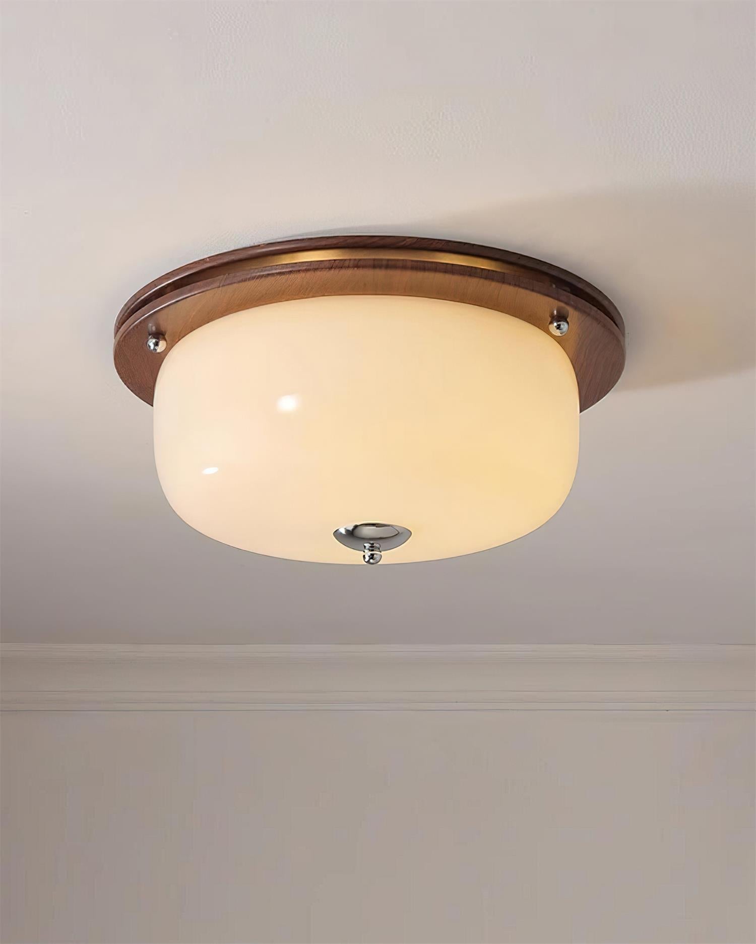 Deckenleuchte Glas Einbau Modern Minimalistisch Walnuss Braun-Letslighting