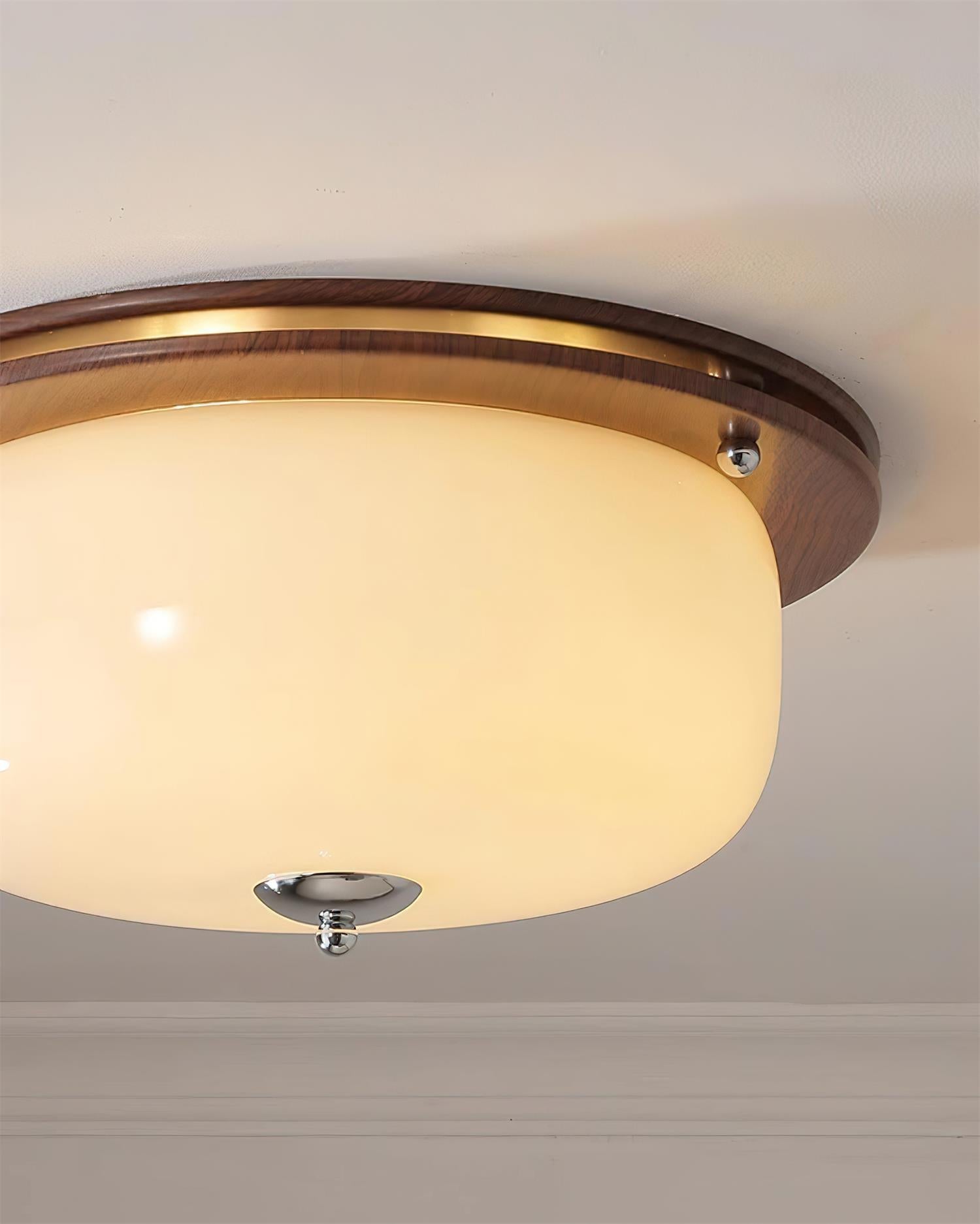 Deckenleuchte Glas Einbau Modern Minimalistisch Walnuss Braun-Letslighting