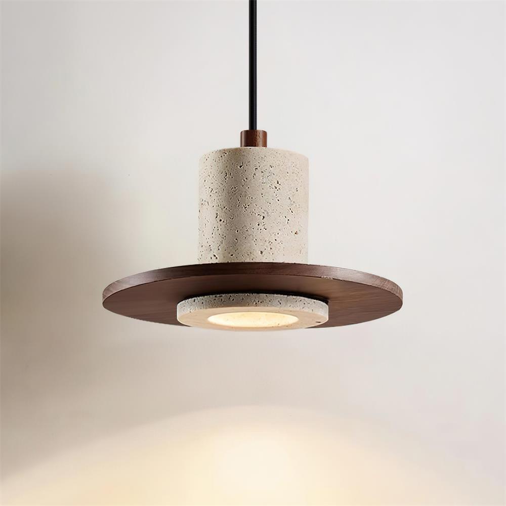Ritta Travertine Pendant Light Top-hat Shape - Letslighting