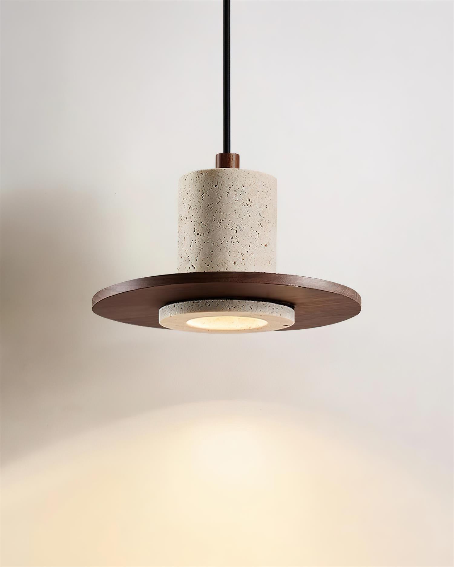 Ritta Travertine Pendant Light Top-hat Shape - Letslighting
