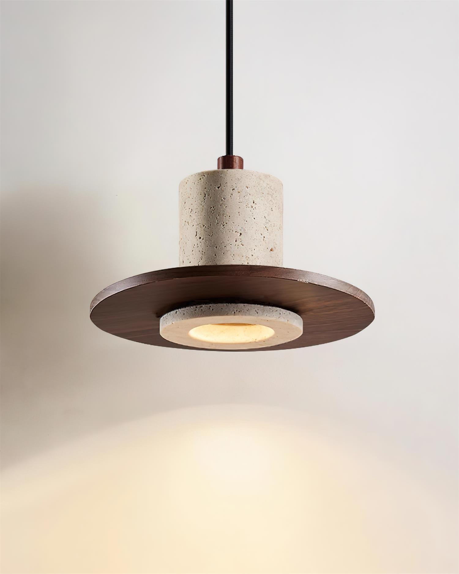 Ritta Travertine Pendant Light Top-hat Shape - Letslighting