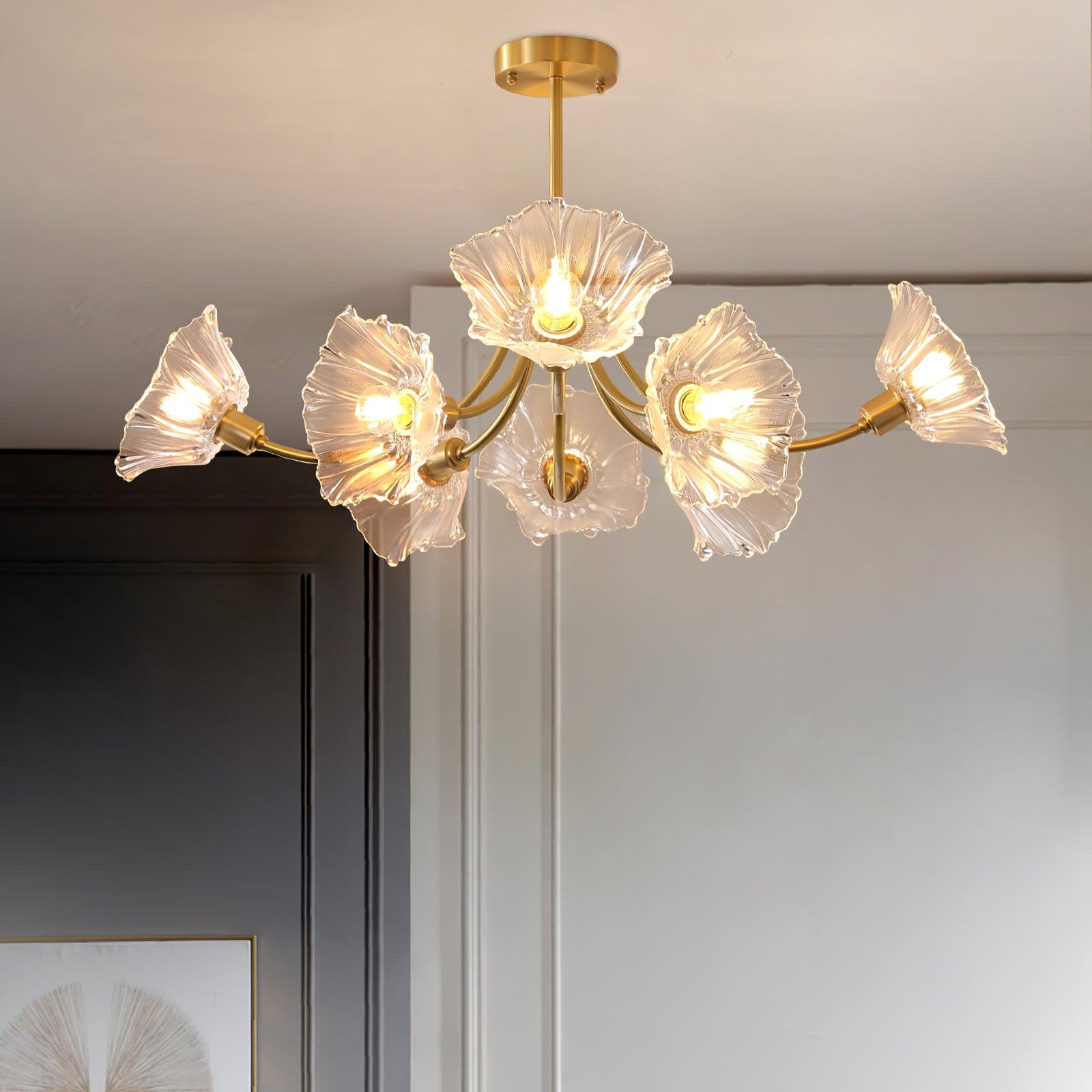 Kalin Flower Glass Chandelier - Blowlighting