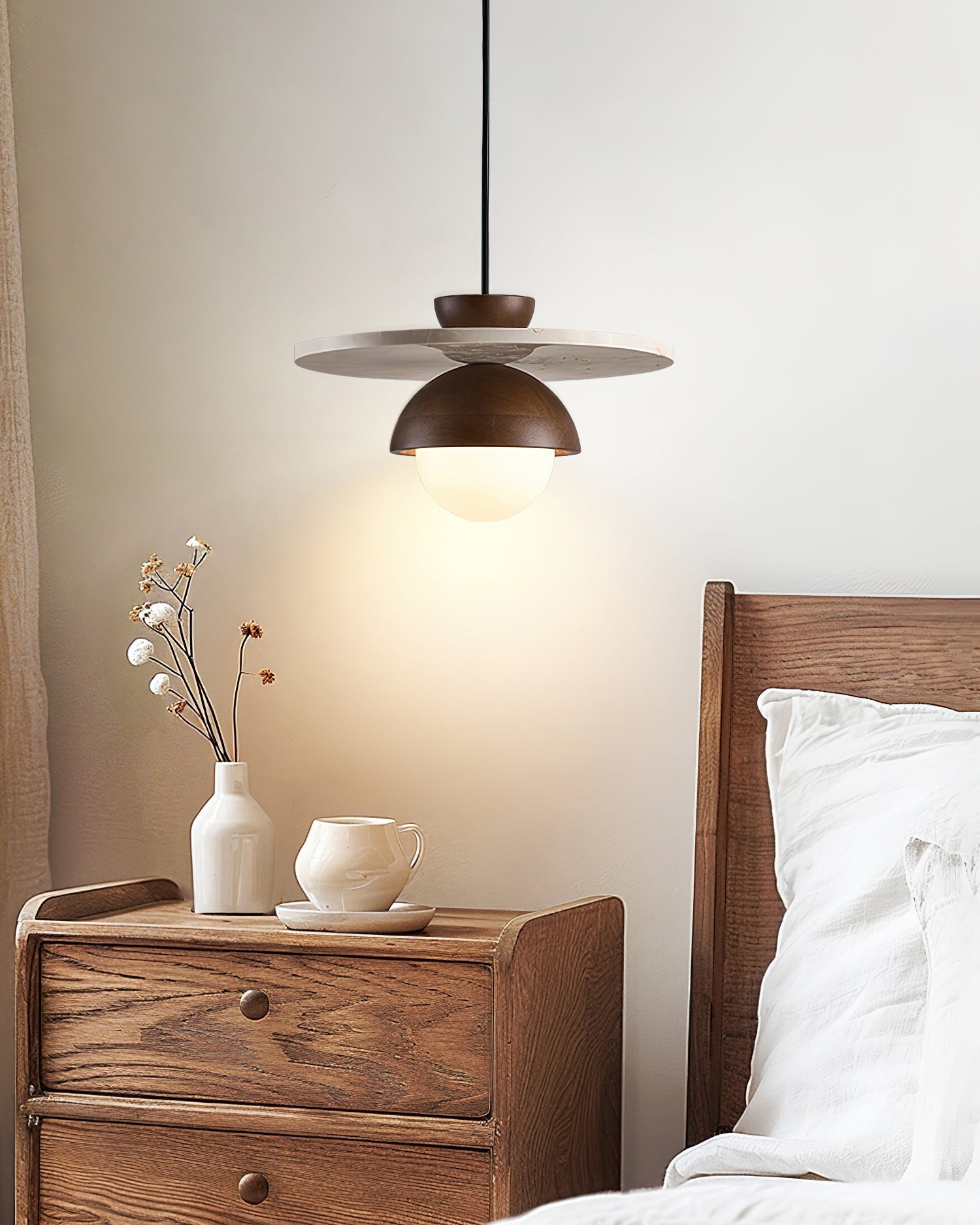 Ritta Pendant Light Glass Globe Travertine - Letslighting