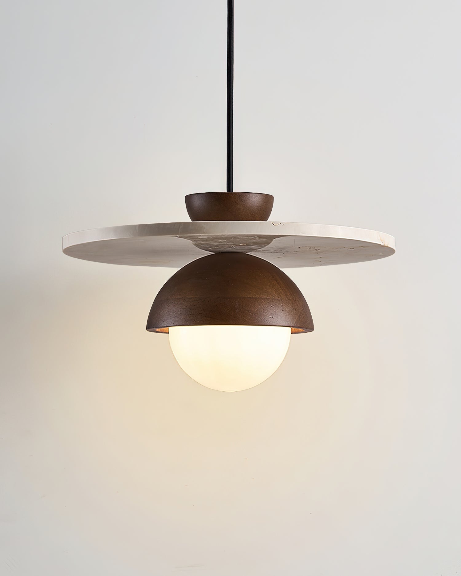 Ritta Pendant Light Glass Globe Travertine - Letslighting