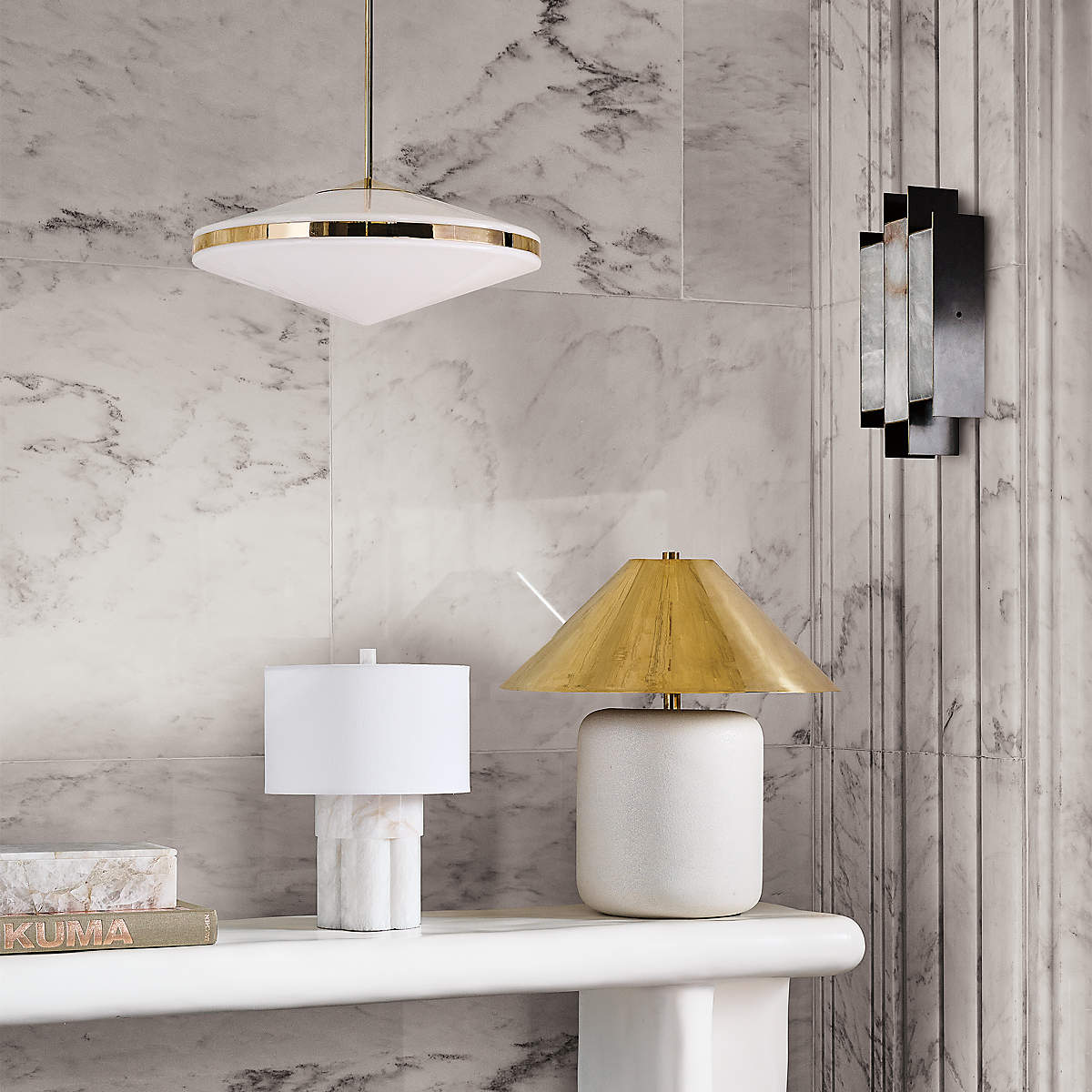 Vavynor Individual Creativity Brass Alabaster Wall Lamp - Letslighting