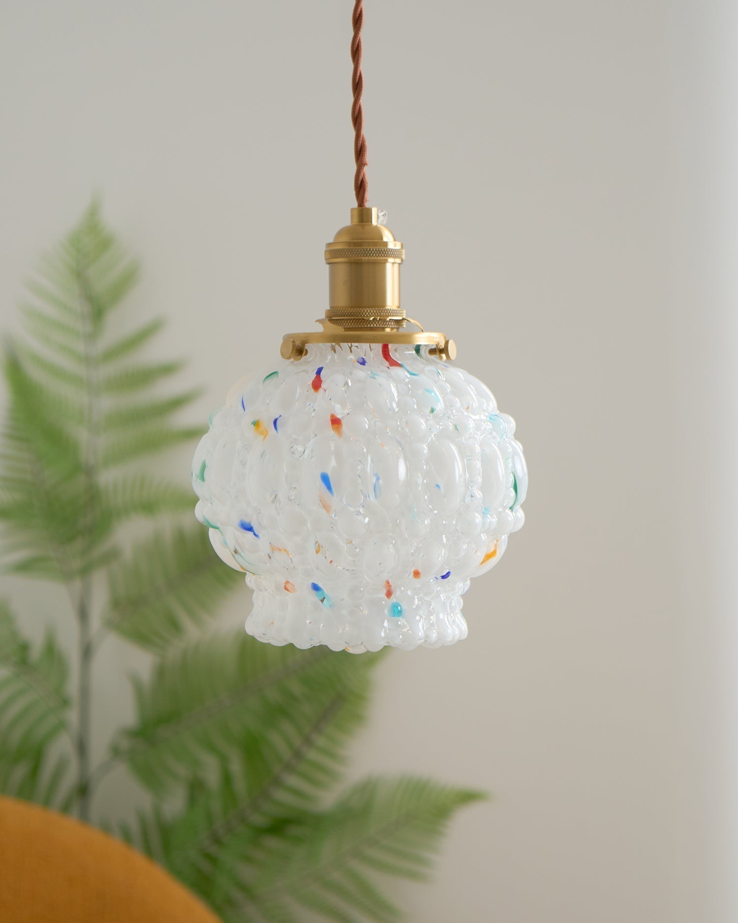 Jovik Pendelleuchte Vintage Glas Strukturiert Messing-Letslighting