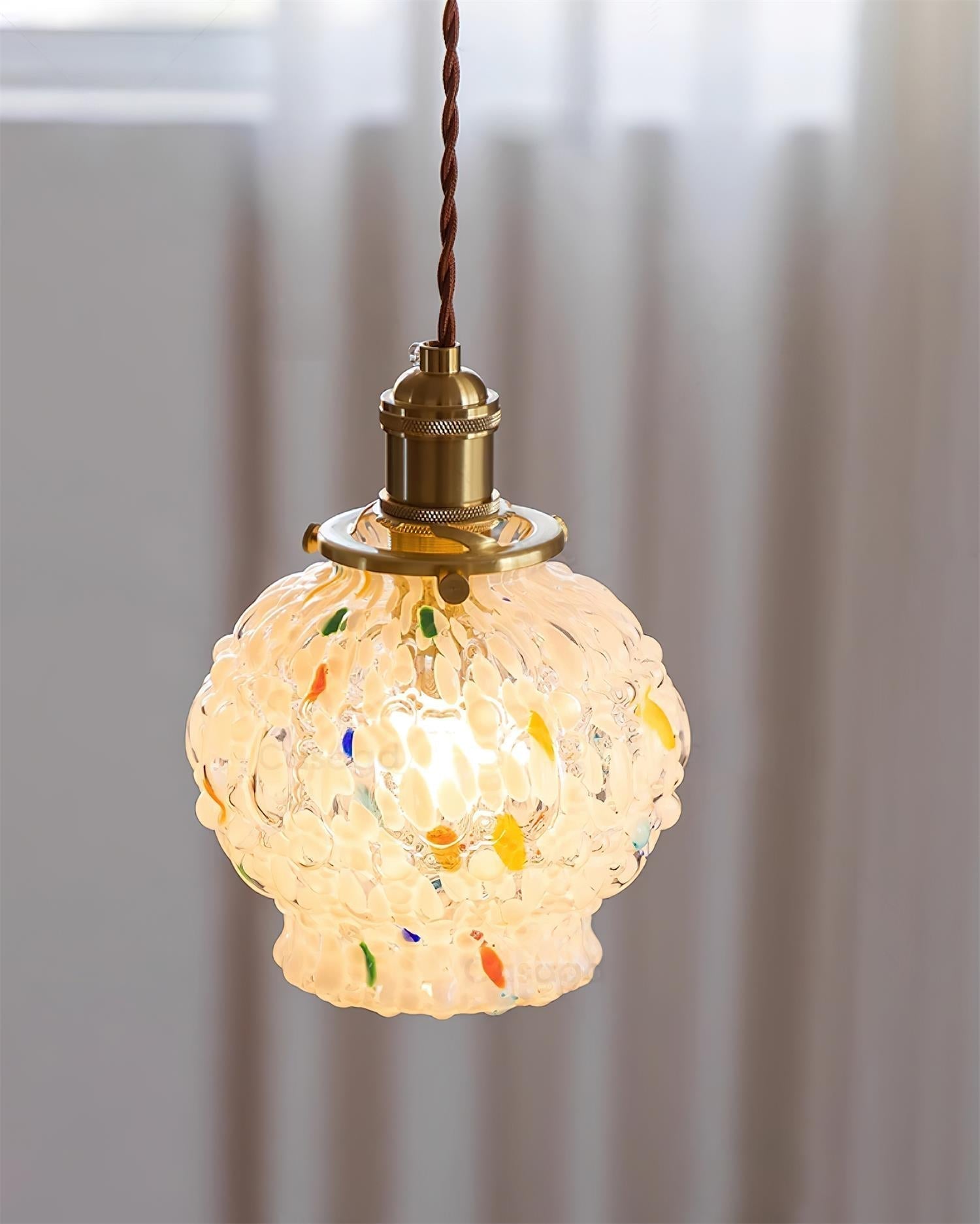 Jovik Pendelleuchte Vintage Glas Strukturiert Messing-Letslighting