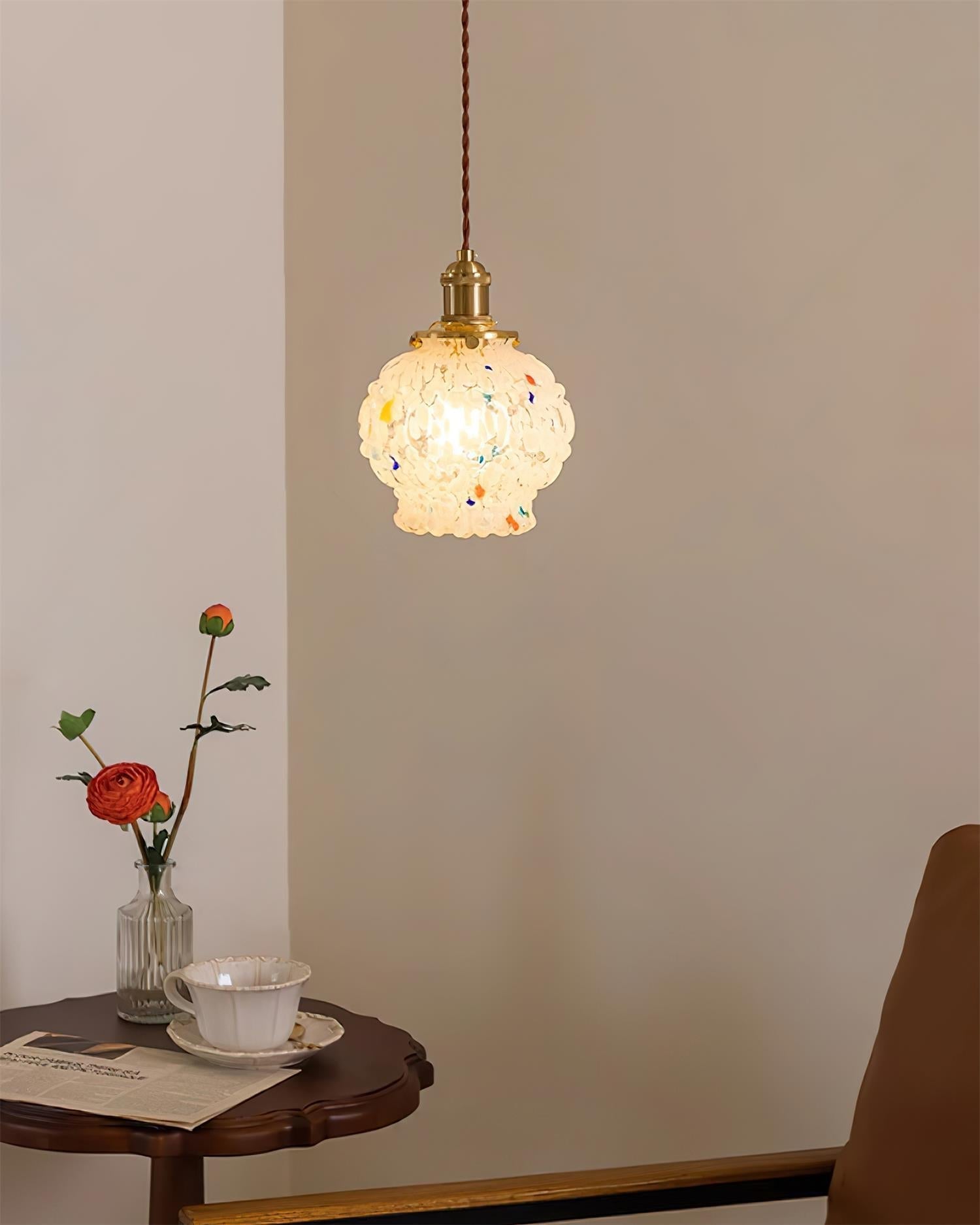 Jovik Pendelleuchte Vintage Glas Strukturiert Messing-Letslighting