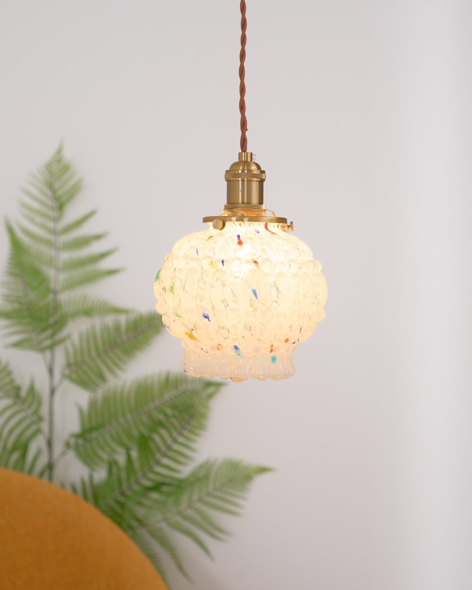 Jovik Pendelleuchte Vintage Glas Strukturiert Messing-Letslighting