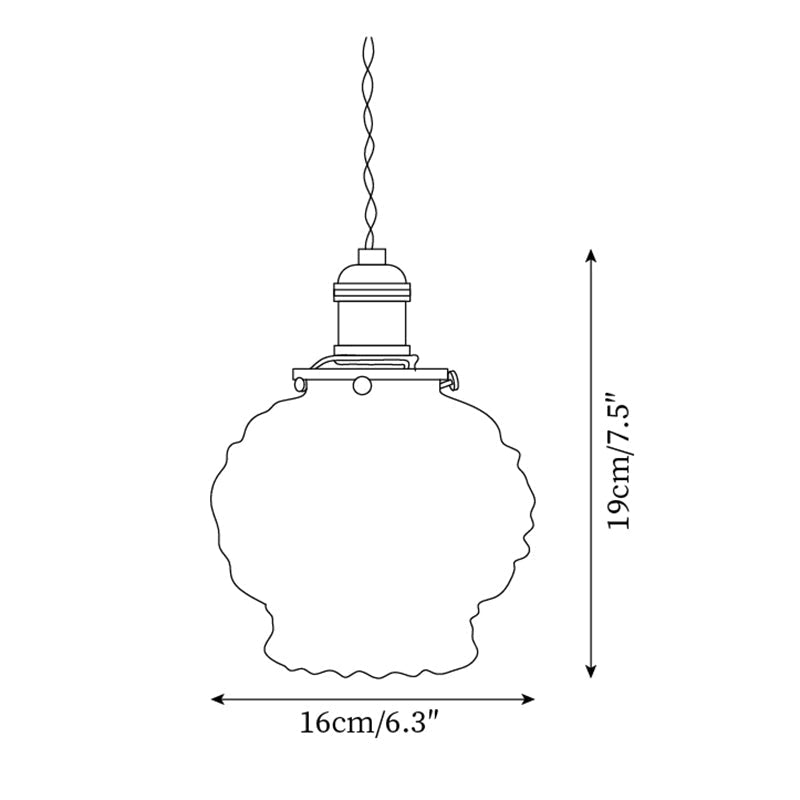 Jovik Pendelleuchte Vintage Glas Strukturiert Messing-Letslighting