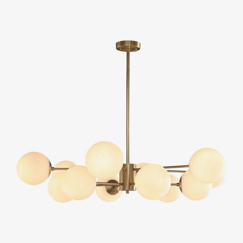 Lustra Kronleuchter Messing Opal Glas-Letslighting