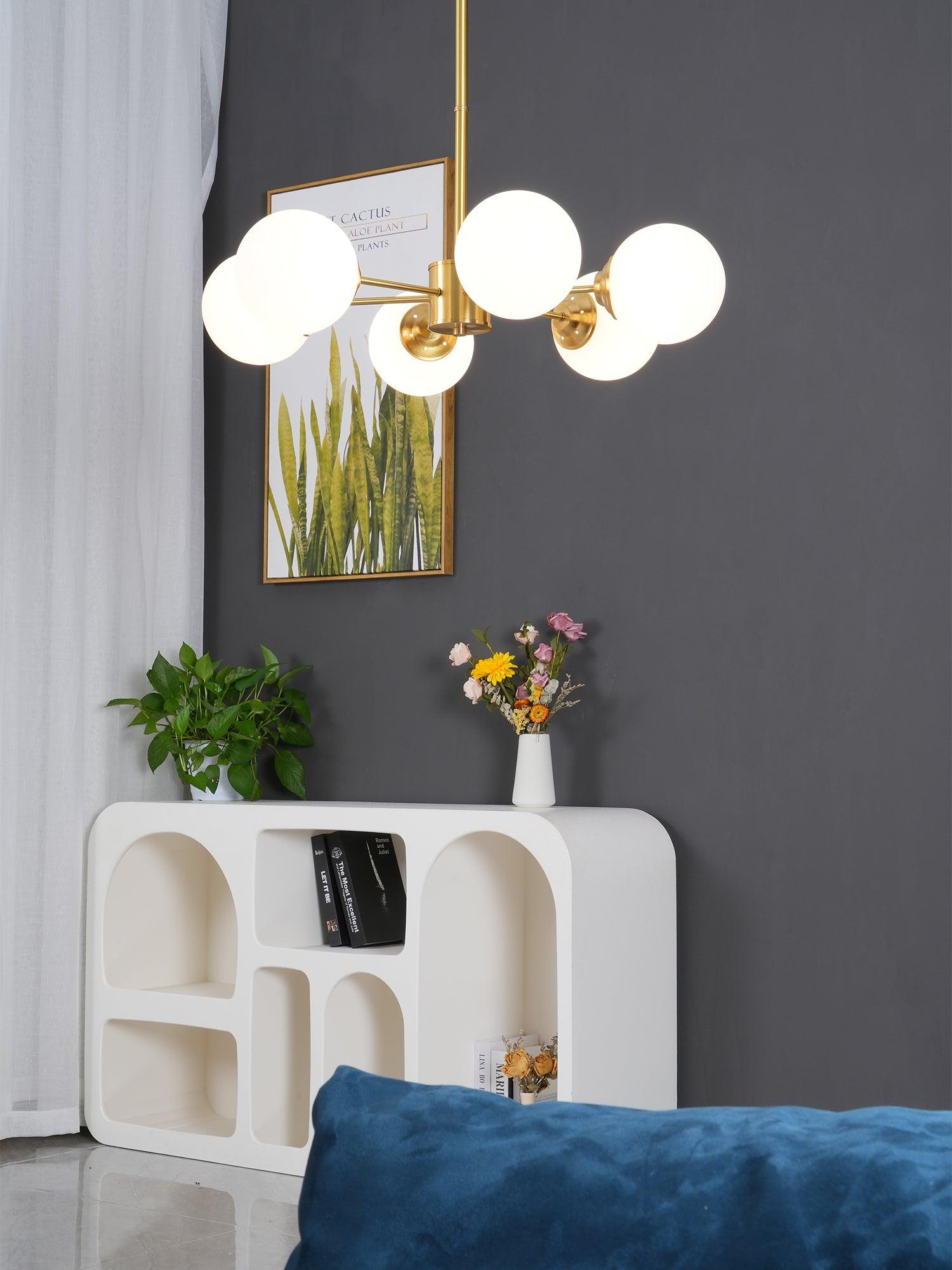 Lustra Kronleuchter Messing Opal Glas-Letslighting