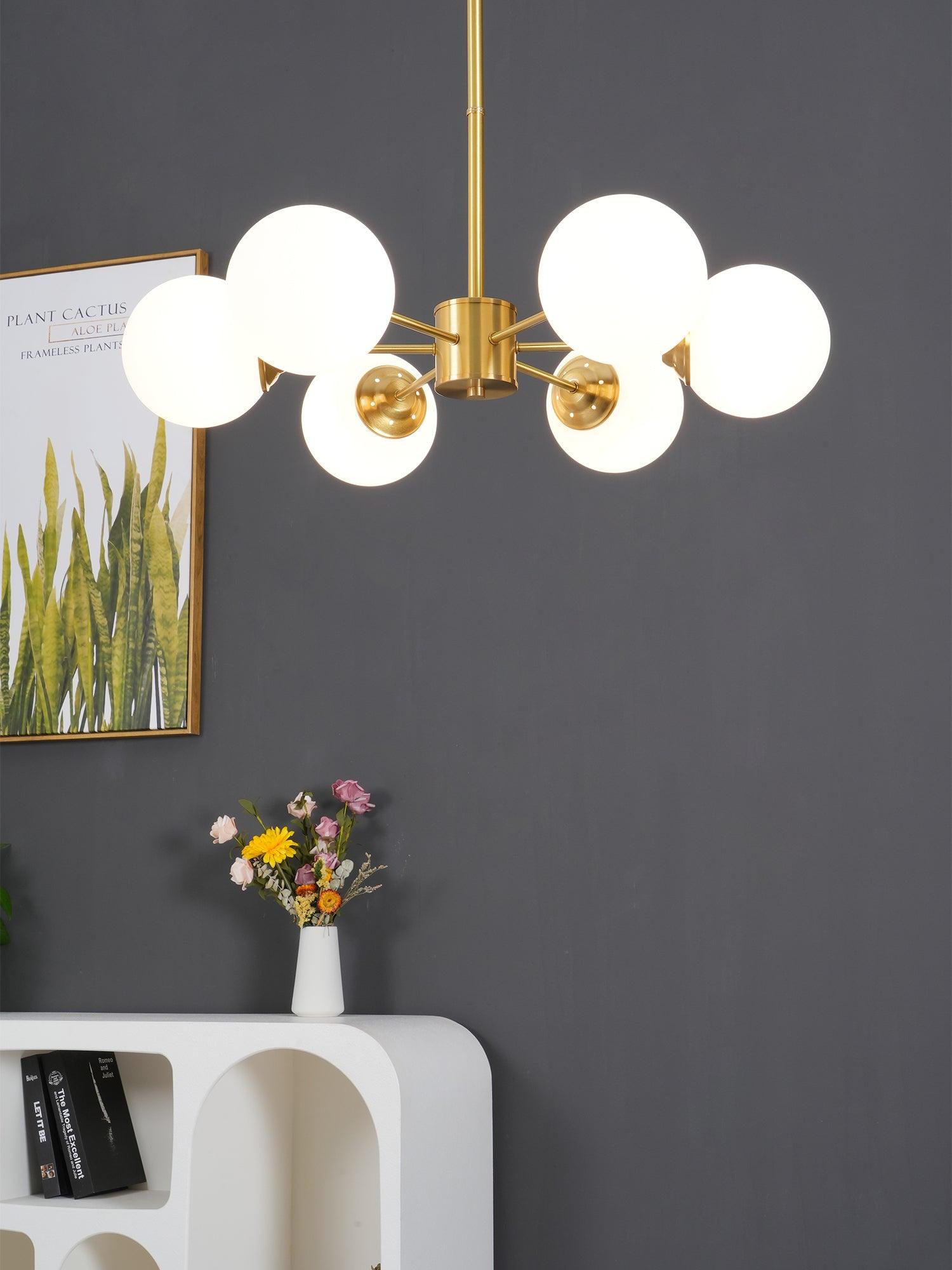 Lustra Kronleuchter Messing Opal Glas-Letslighting