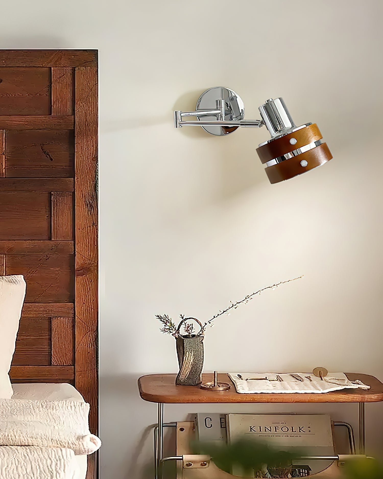 Wandleuchte Metall Holz Fass Schirm Verstellbar Mid-Century-Letslighting