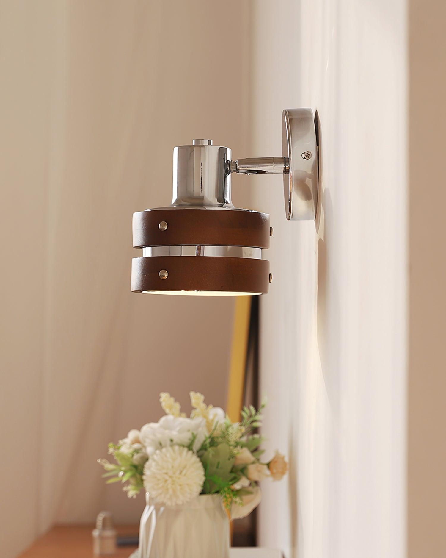 Wandleuchte Metall Holz Fass Schirm Verstellbar Warm Glow-Letslighting