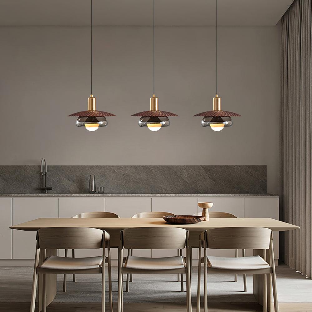 Elysor Pendelleuchte Messing Strukturierter Glaskugel-Letslighting