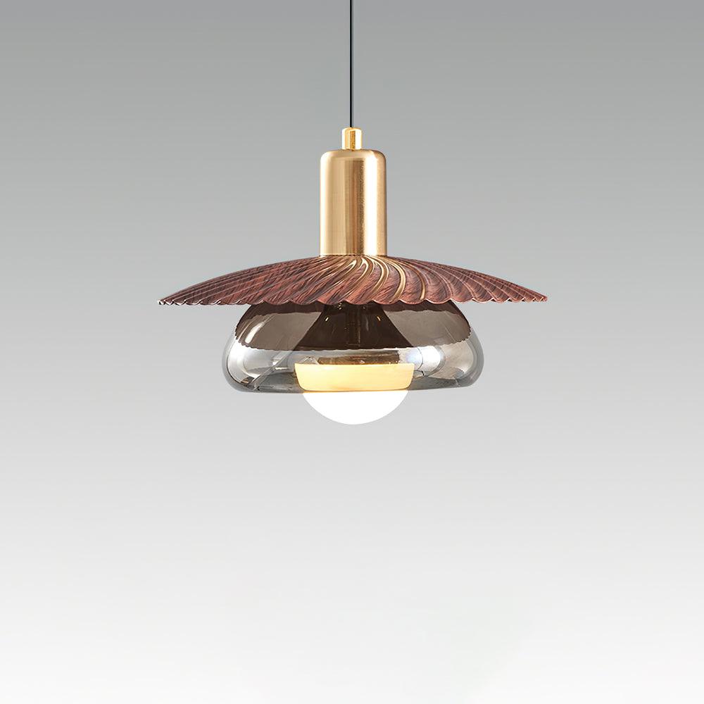 Elysor Pendelleuchte Messing Strukturierter Glaskugel-Letslighting