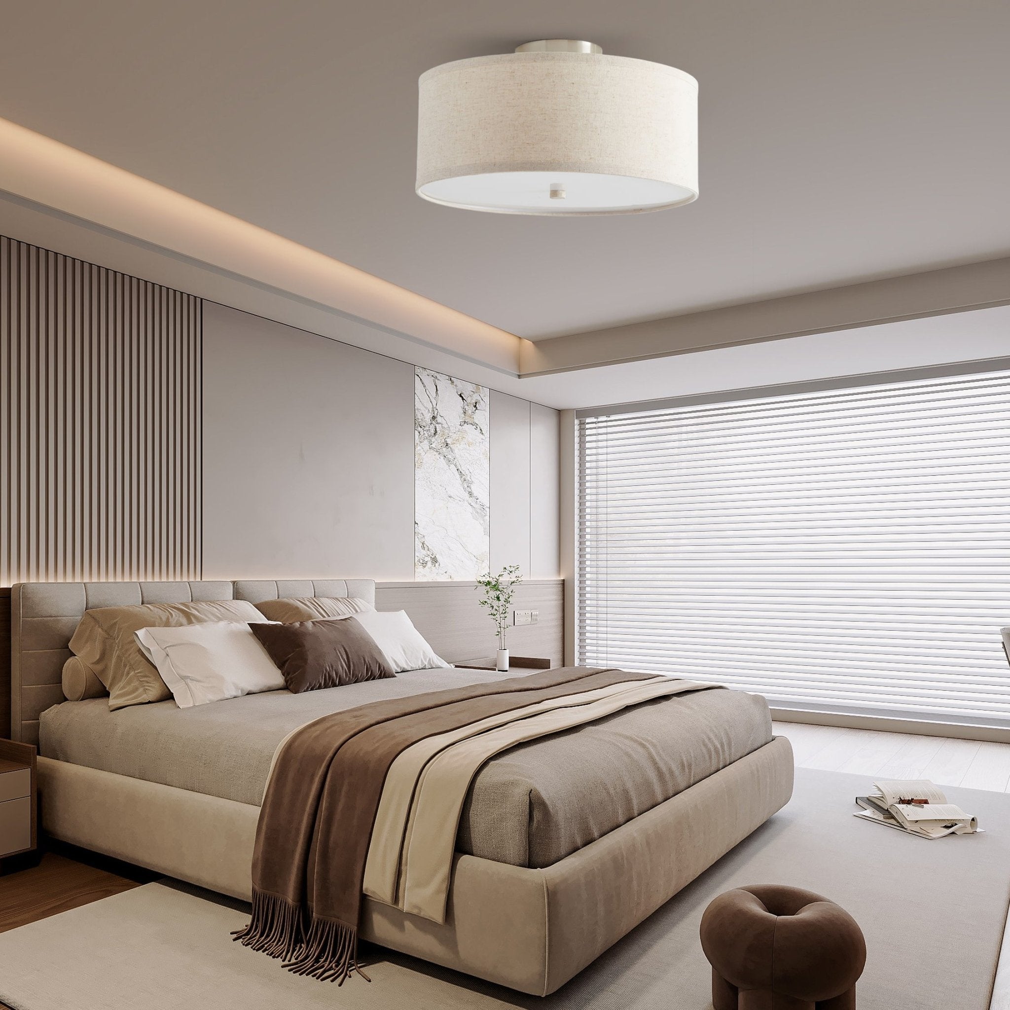 Lustra Deckenleuchte Schlicht Elegant Stoff-Letslighting