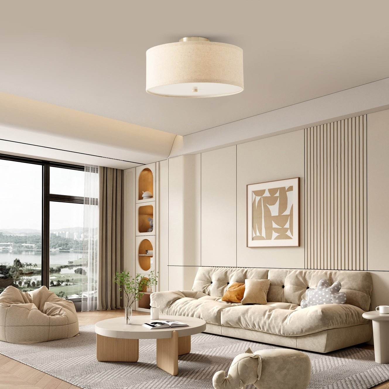 Lustra Deckenleuchte Schlicht Elegant Stoff-Letslighting