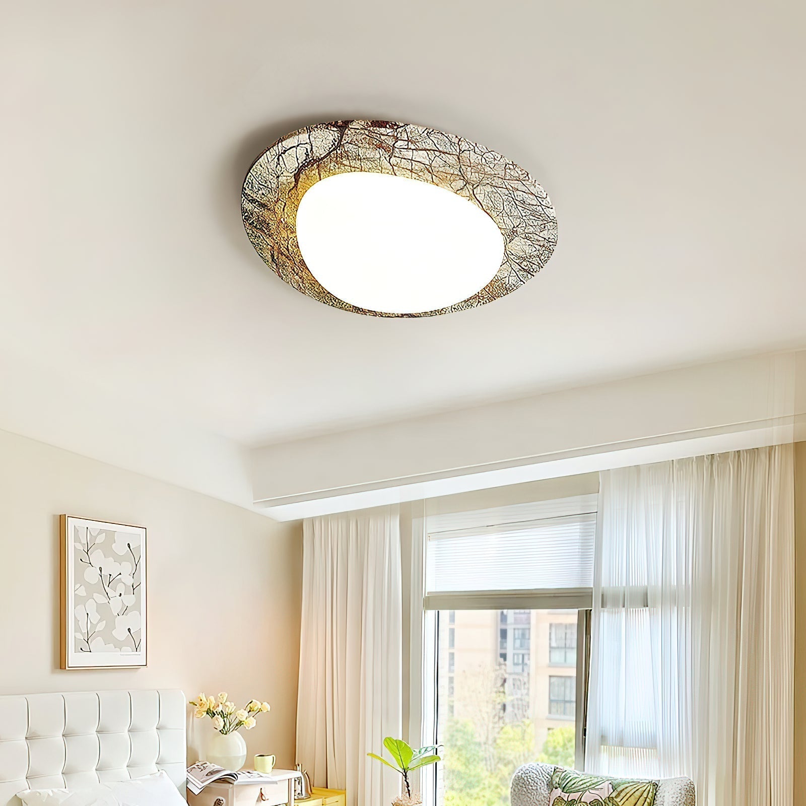 Cishaora Modern Minimalist White Marble Ceiling Lamp - Letslighting