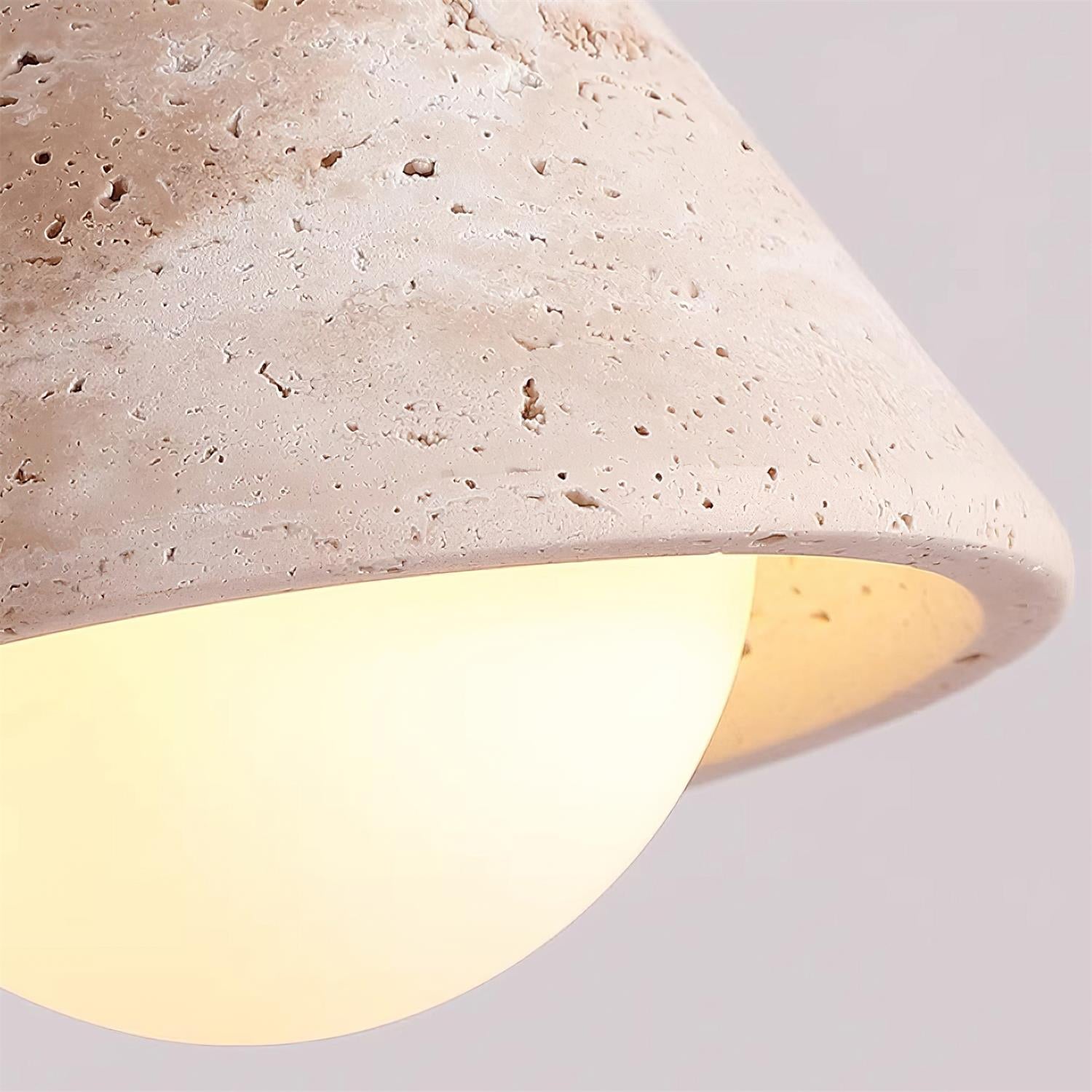 Hudon Travertine Cone Flush Mount Ceiling Light - Letslighting