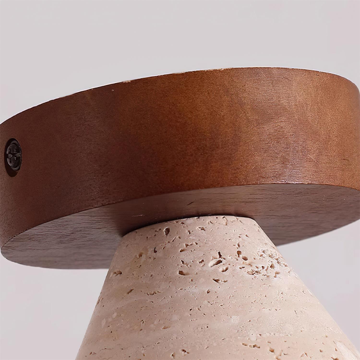 Hudon Travertine Cone Flush Mount Ceiling Light - Letslighting
