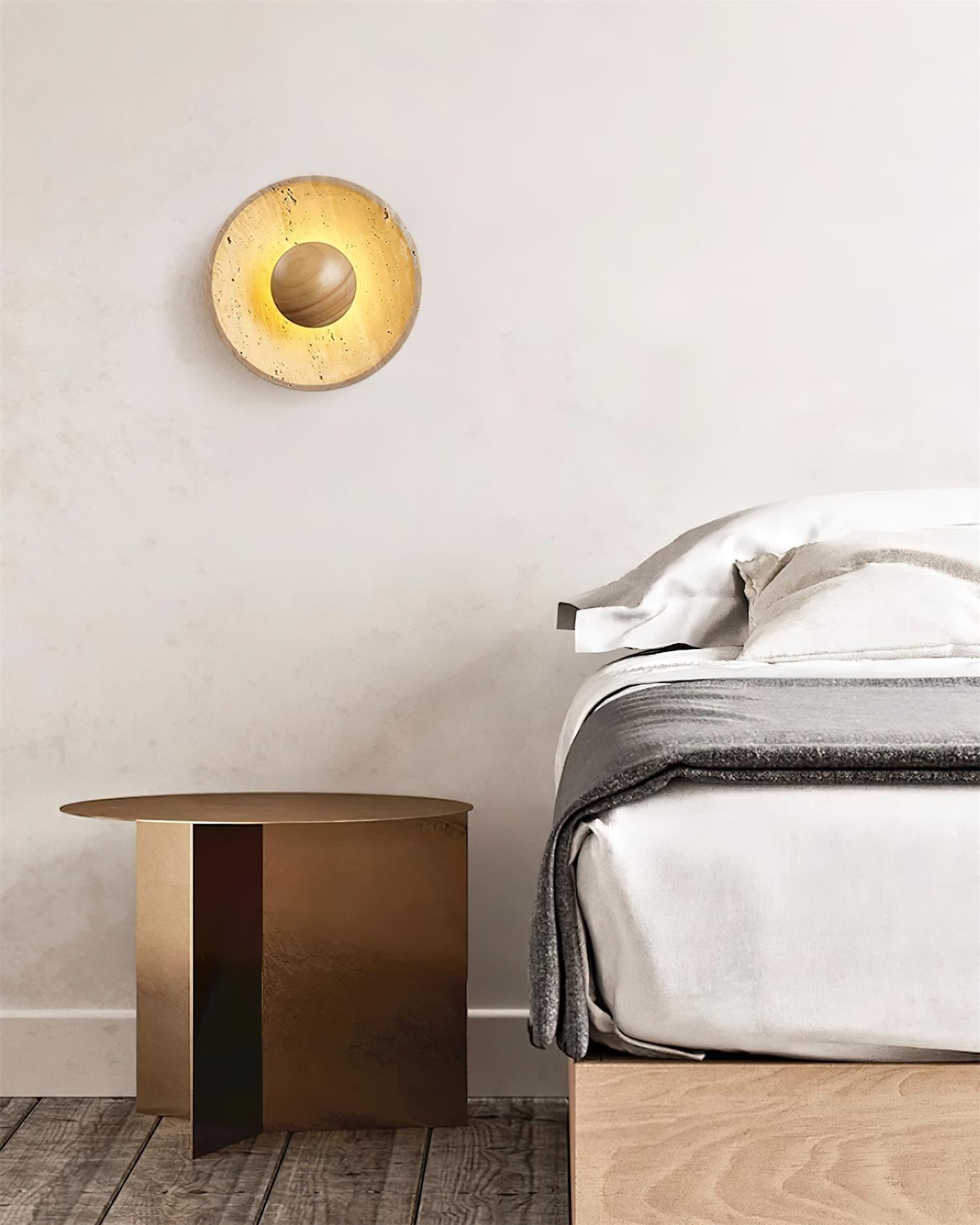 Gionne Wood & Travertine Wall Lamp - Letslighting