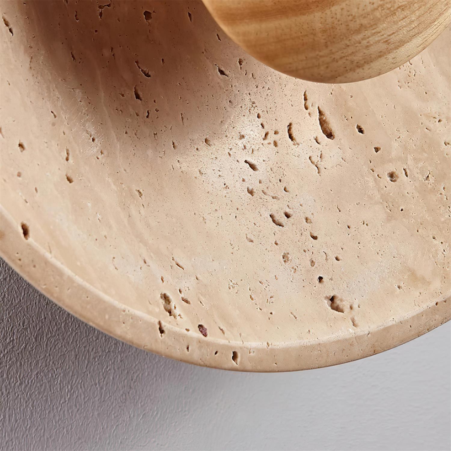 Gionne Wood & Travertine Wall Lamp - Letslighting