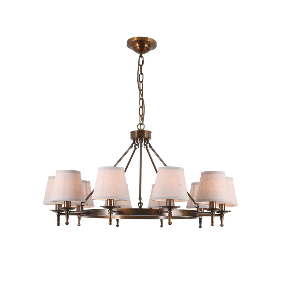 Erveliel Vintage Luxus Messing-Stoff-Kronleuchter-Letslighting