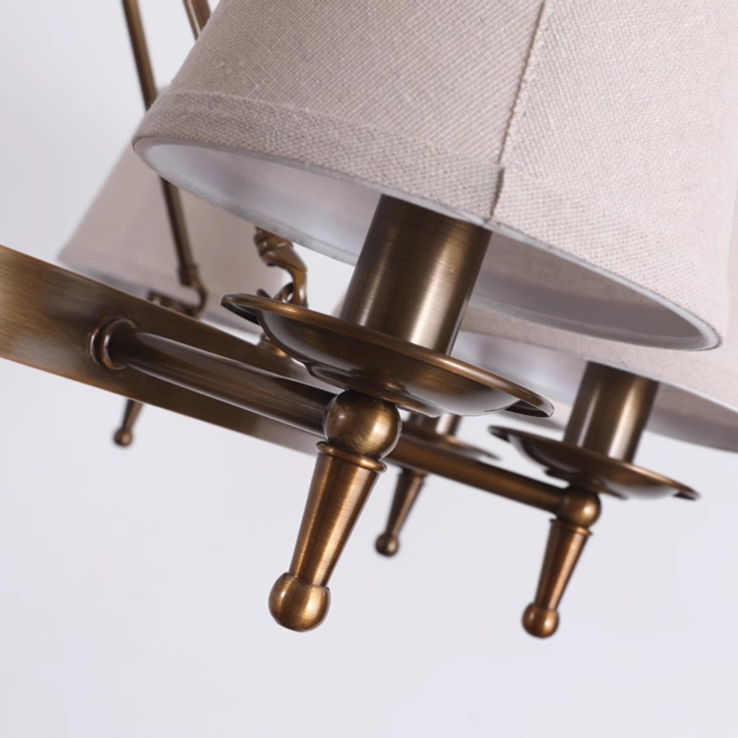 Erveliel Vintage Luxus Messing-Stoff-Kronleuchter-Letslighting