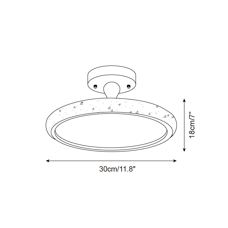 Dovai Travertine Semi Flush Ceiling Light - Letslighting