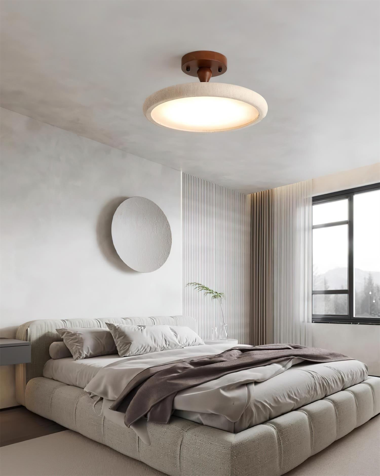 Dovai Travertine Semi Flush Ceiling Light - Letslighting