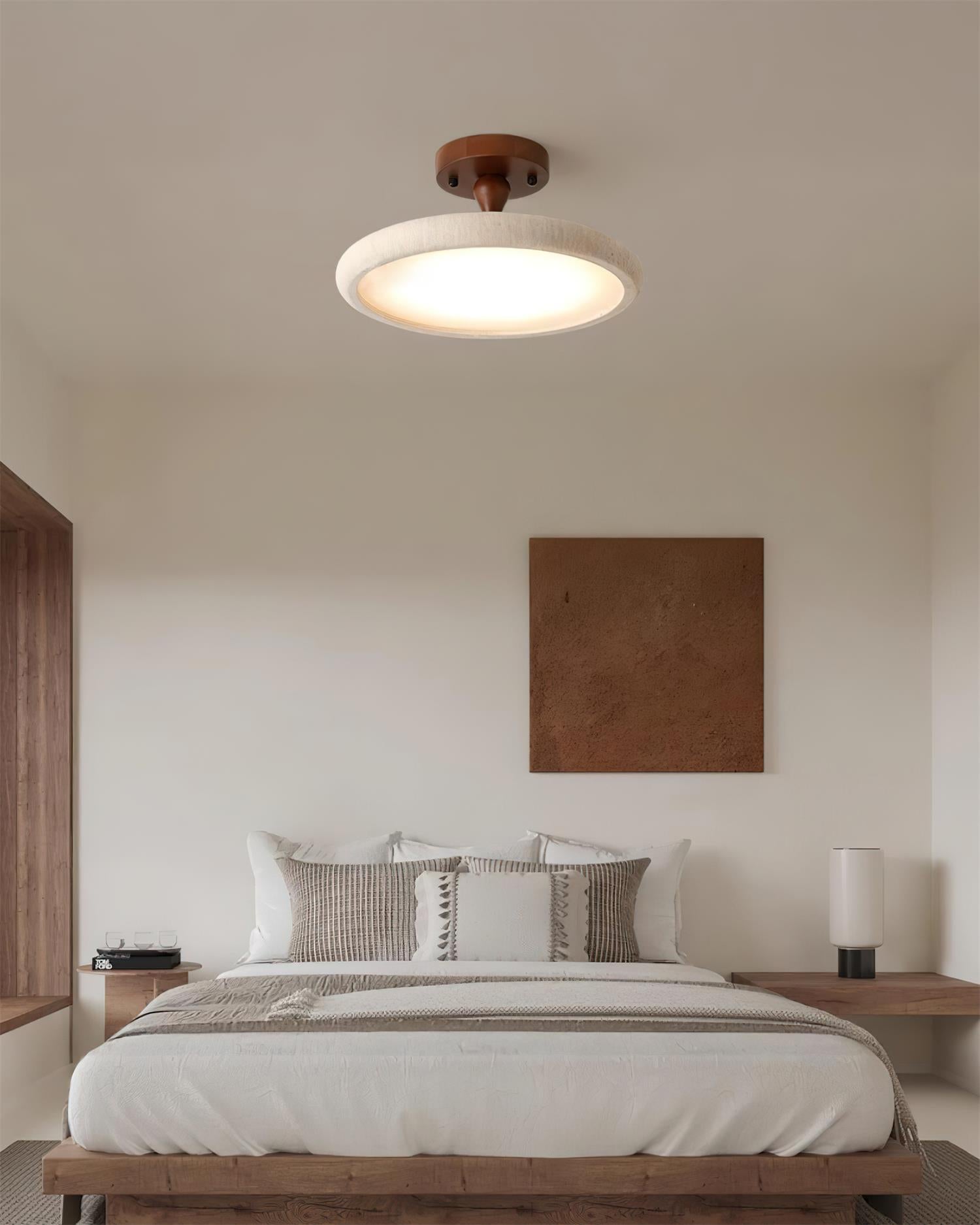 Dovai Travertine Semi Flush Ceiling Light - Letslighting