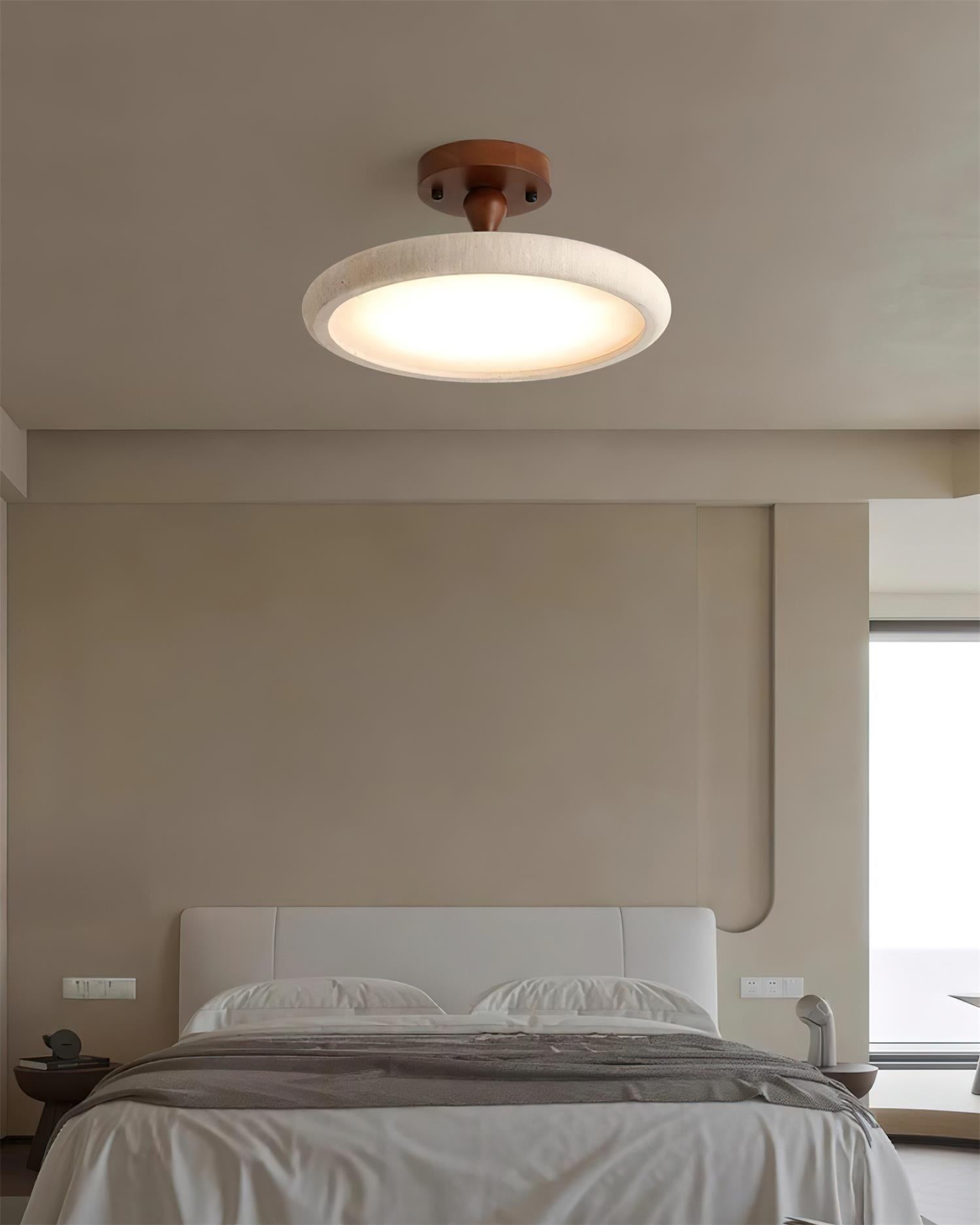 Dovai Travertine Semi Flush Ceiling Light - Letslighting