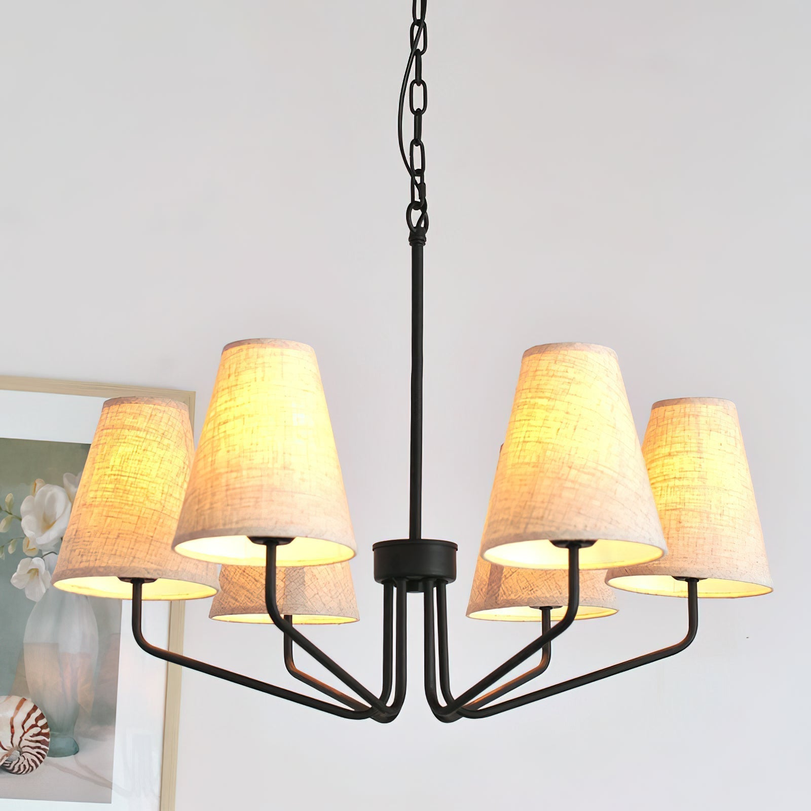 Aurdoreth Vintage Industrieller Messing Stoff-Kronleuchter-Letslighting