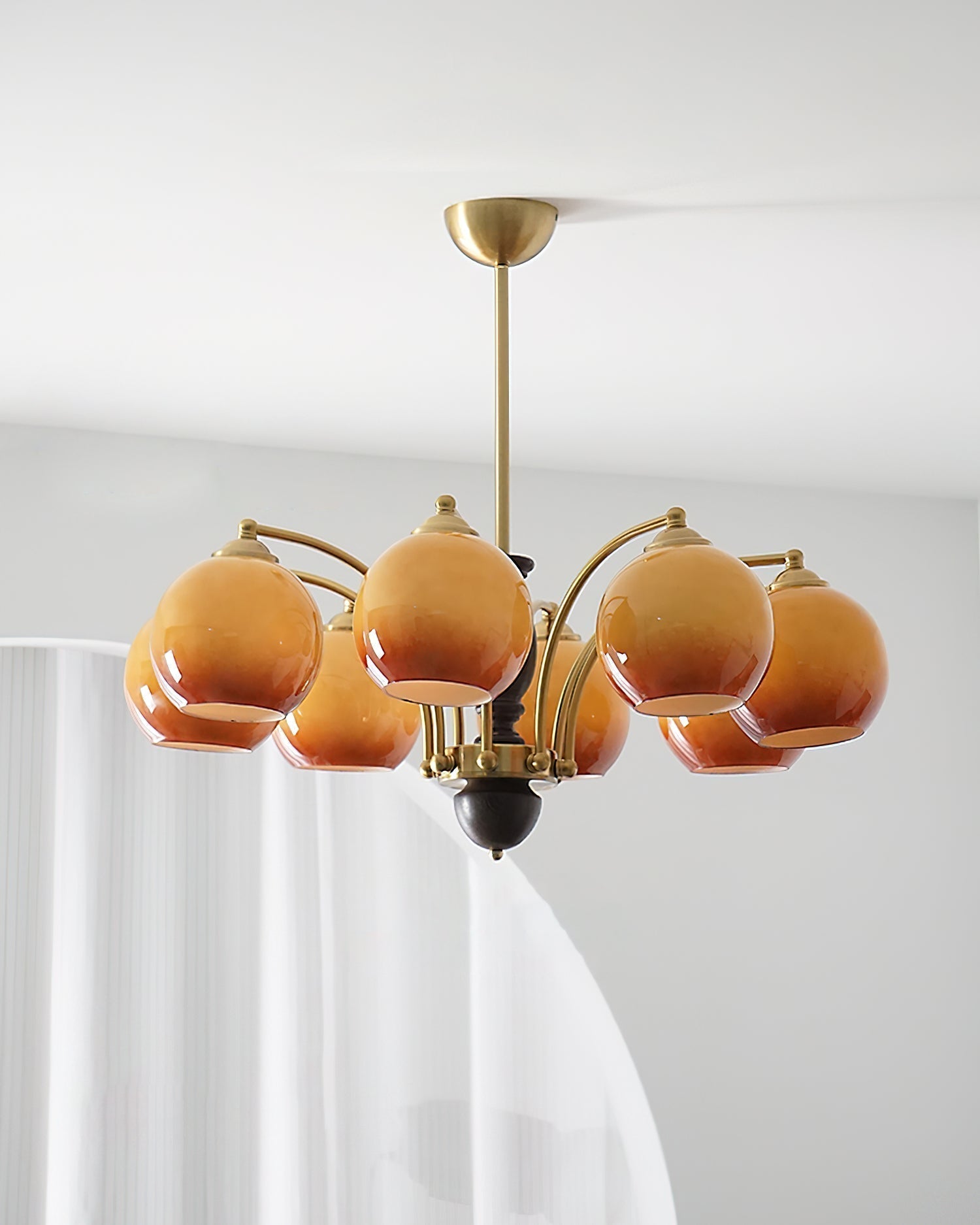 Kronleuchter Glas Schirme Metall Rahmen Holz Akzente Mid-Century Ruhig-Letslighting