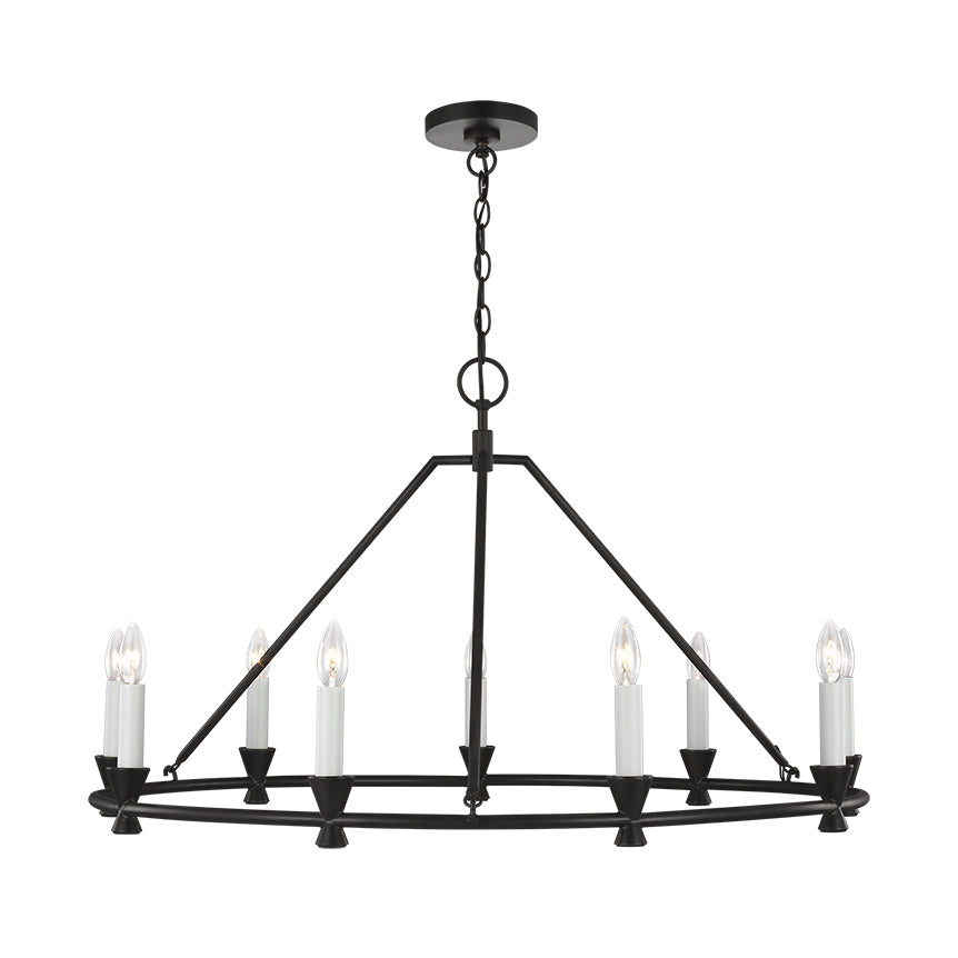 Ovyneth Industrieller Vintage Kronleuchter aus Messing-Letslighting