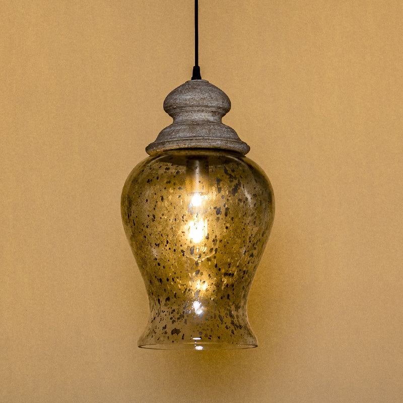 Ilvenel Vintage Industrial Holz Glas Pendelleuchte-Letslighting