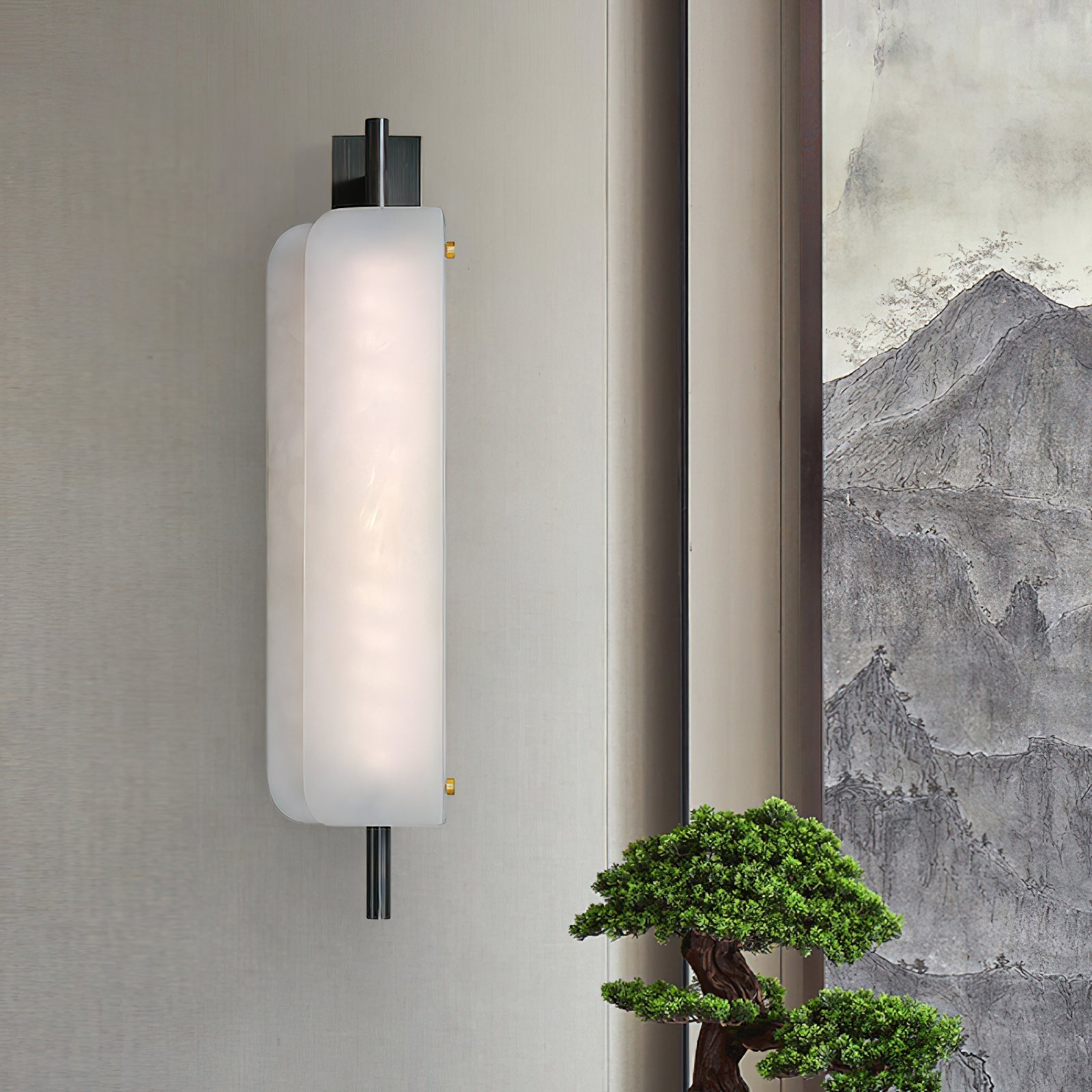 Cenore Modern Minimalist White Alabaster Wall Lamp - Letslighting