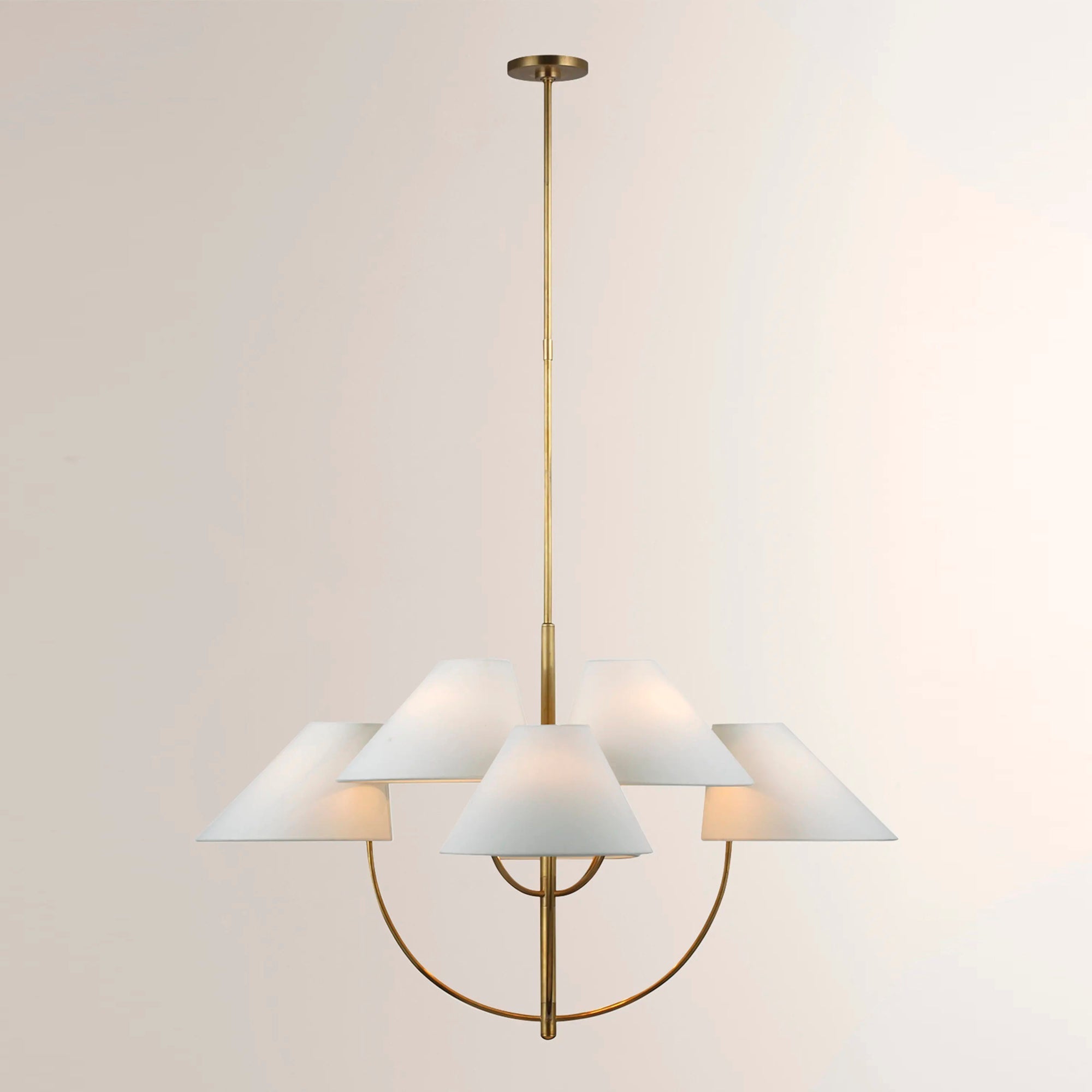 Armira Vintage Industrieller Messing Stoff-Kronleuchter-Letslighting