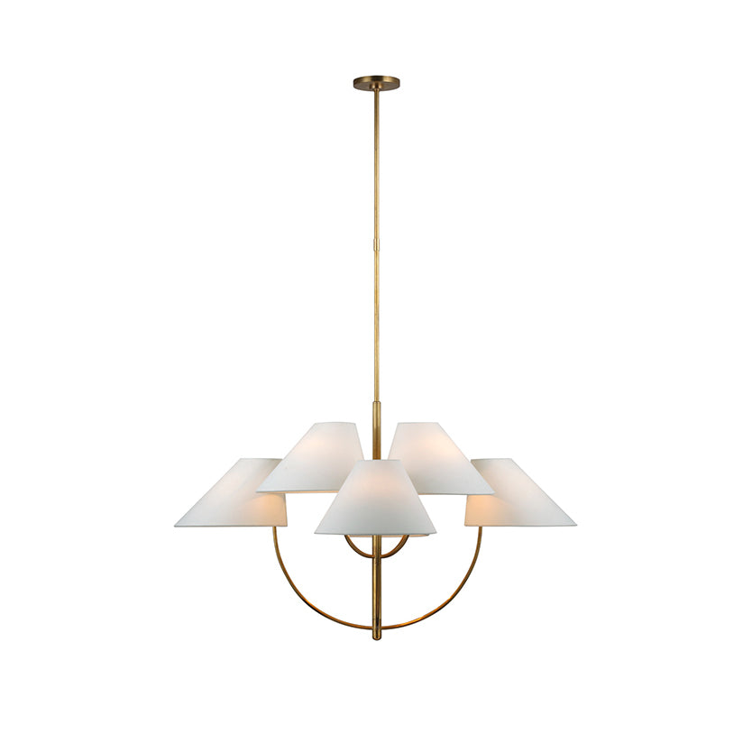 Armira Vintage Industrieller Messing Stoff-Kronleuchter-Letslighting