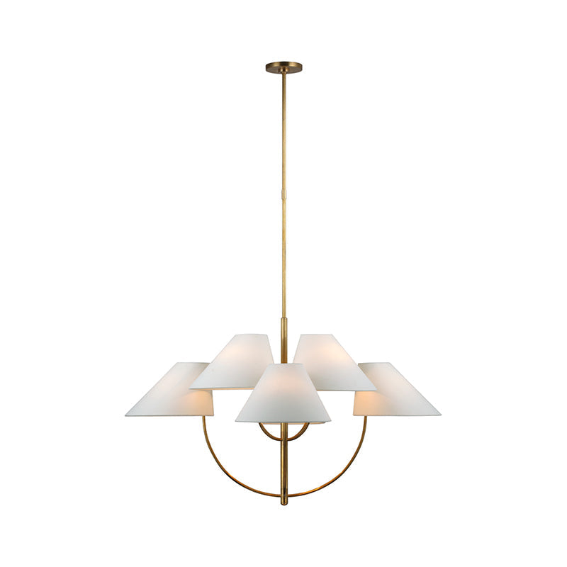 Armira Vintage Industrieller Messing Stoff-Kronleuchter-Letslighting