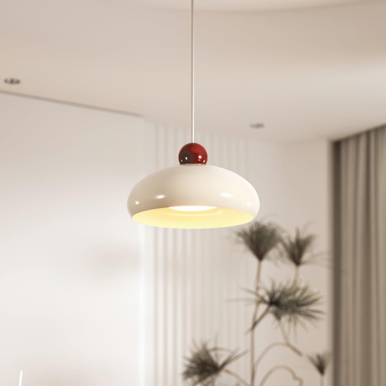 Pendelleuchte Kuppelschirm Metall Rot Retro-Letslighting