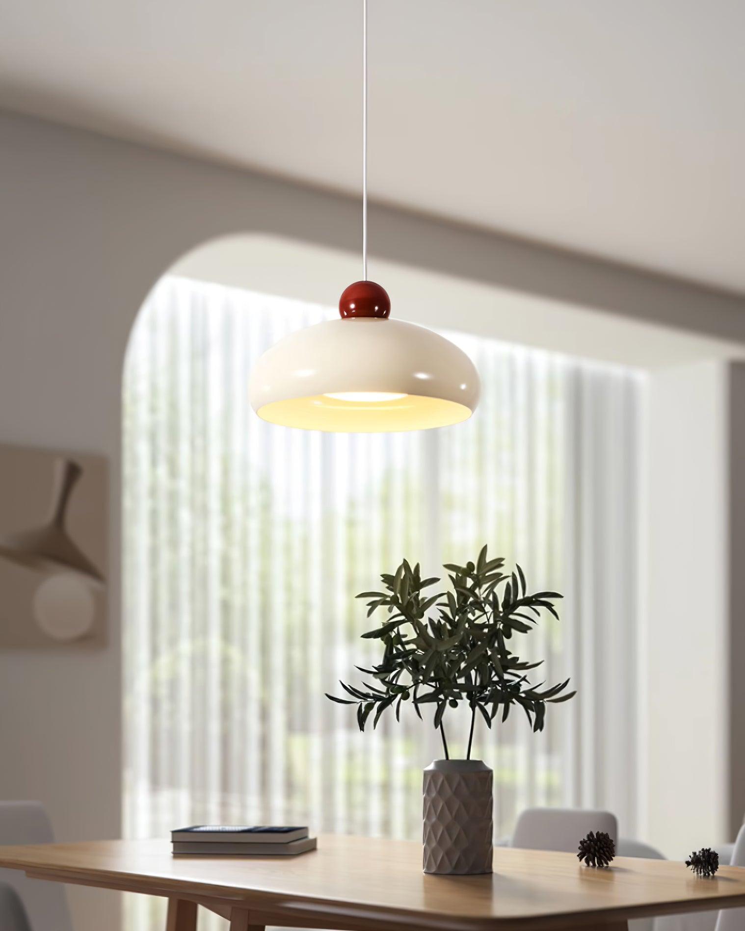 Pendelleuchte Kuppelschirm Metall Rot Retro-Letslighting